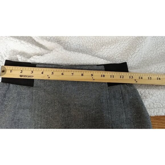 Halogen Women's Gray Wool Blend Tweed Pencil Knee Length Lined Skirt Size 0 Zip - Picture 7 of 16